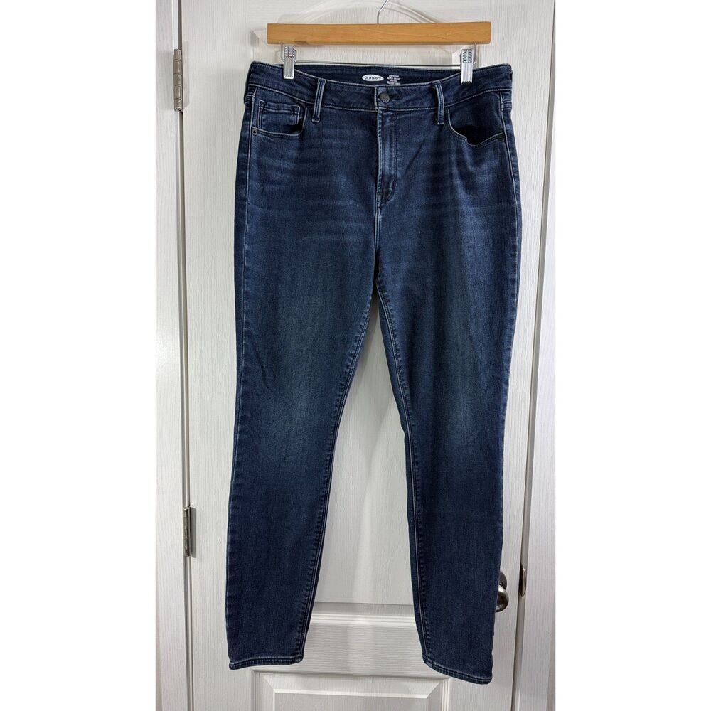 Old Navy Rockstar Womens 14 Super Skinny High Rise Built-In Warm Jeans Dark Wash